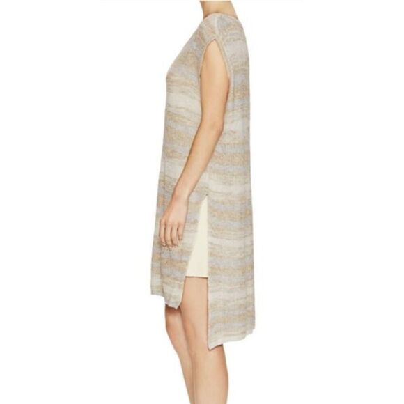 Free People Sunny Days Sweater Dress Size S Natural Stripe Knit High Low Boho - Picture 2 of 10